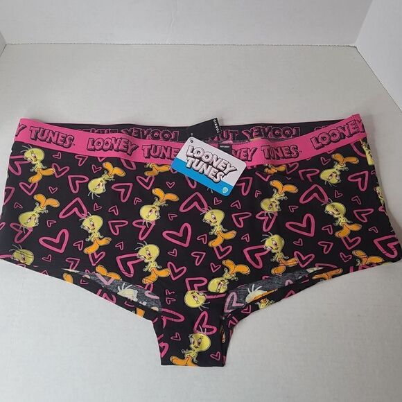 5X 28W Torrid Boyshort Panty Tweety Bird Looney Tunes Cartoon 90s Pink Hearts un - Picture 2 of 7